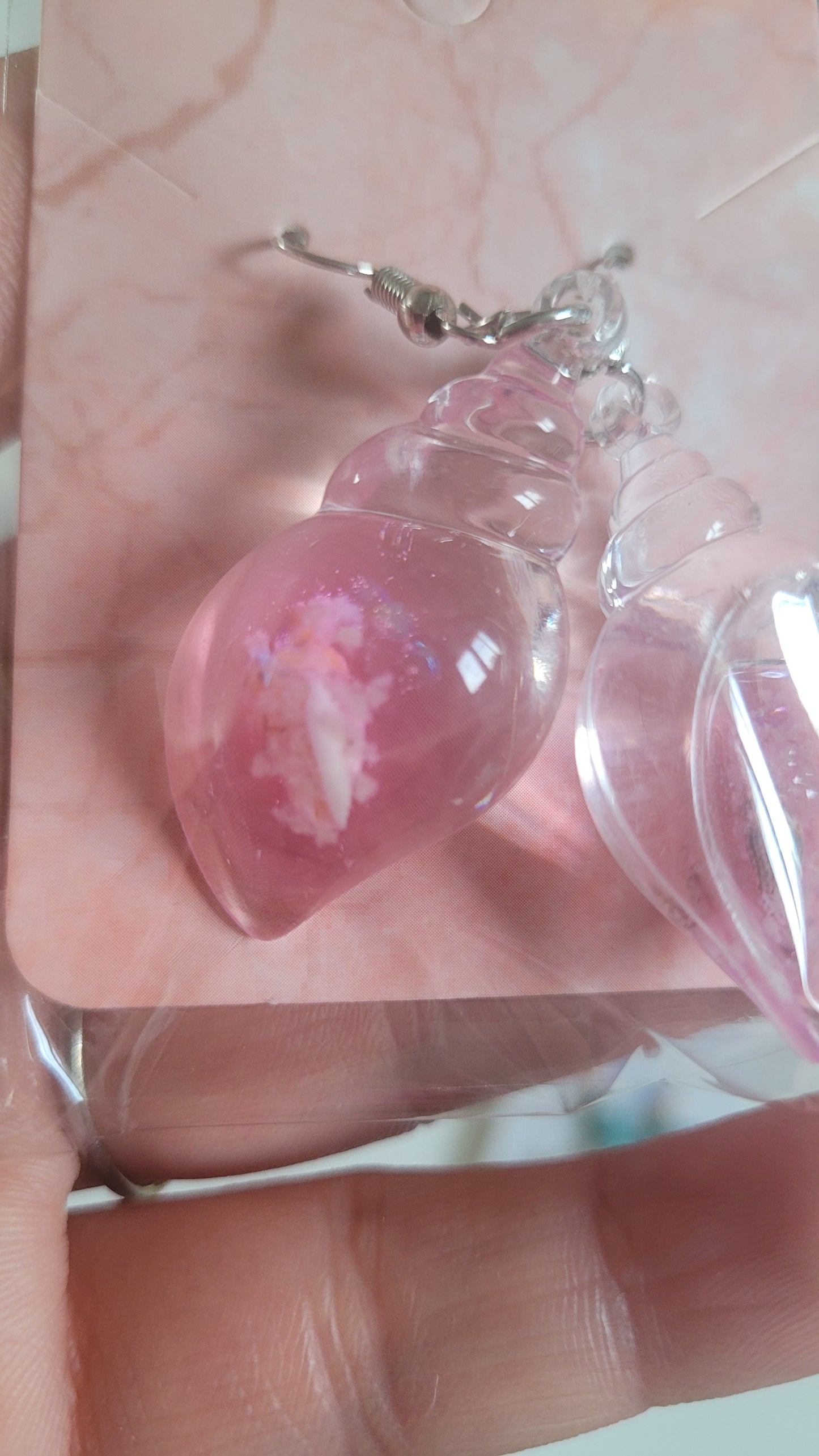 boucles coquillage rose