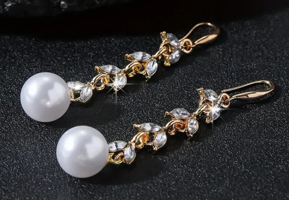 boucles Sabrina doré strass perle