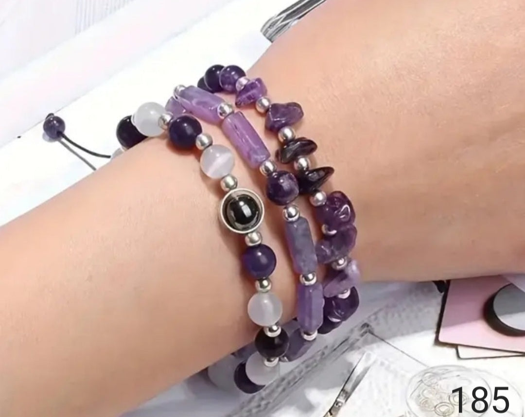 lot de 3 bracelets pierre naturelles