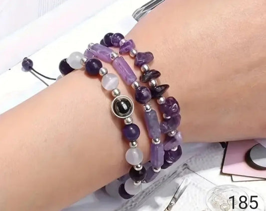 lot de 3 bracelets pierre naturelles