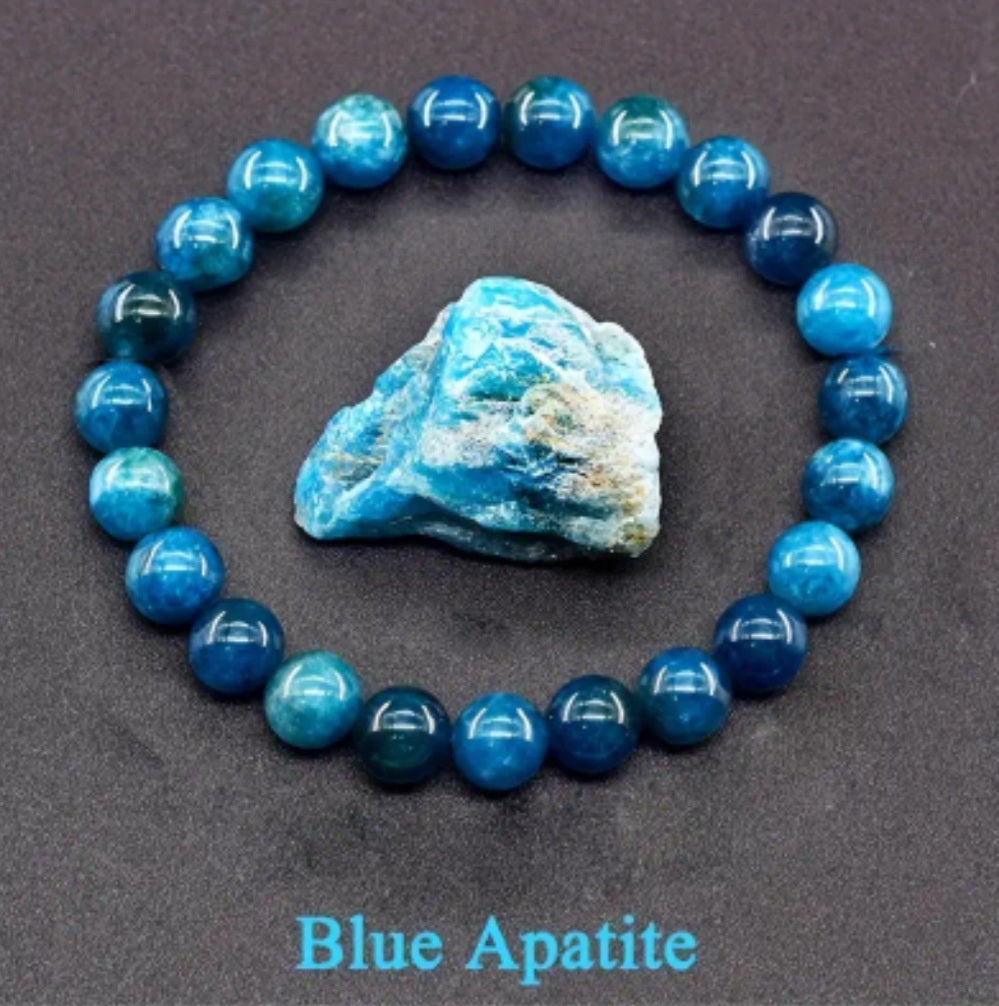 bracelet d'Apatite bleu naturelle