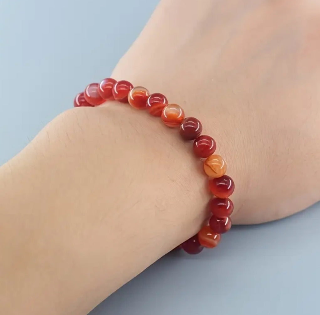bracelet pierre d'Agate rouge