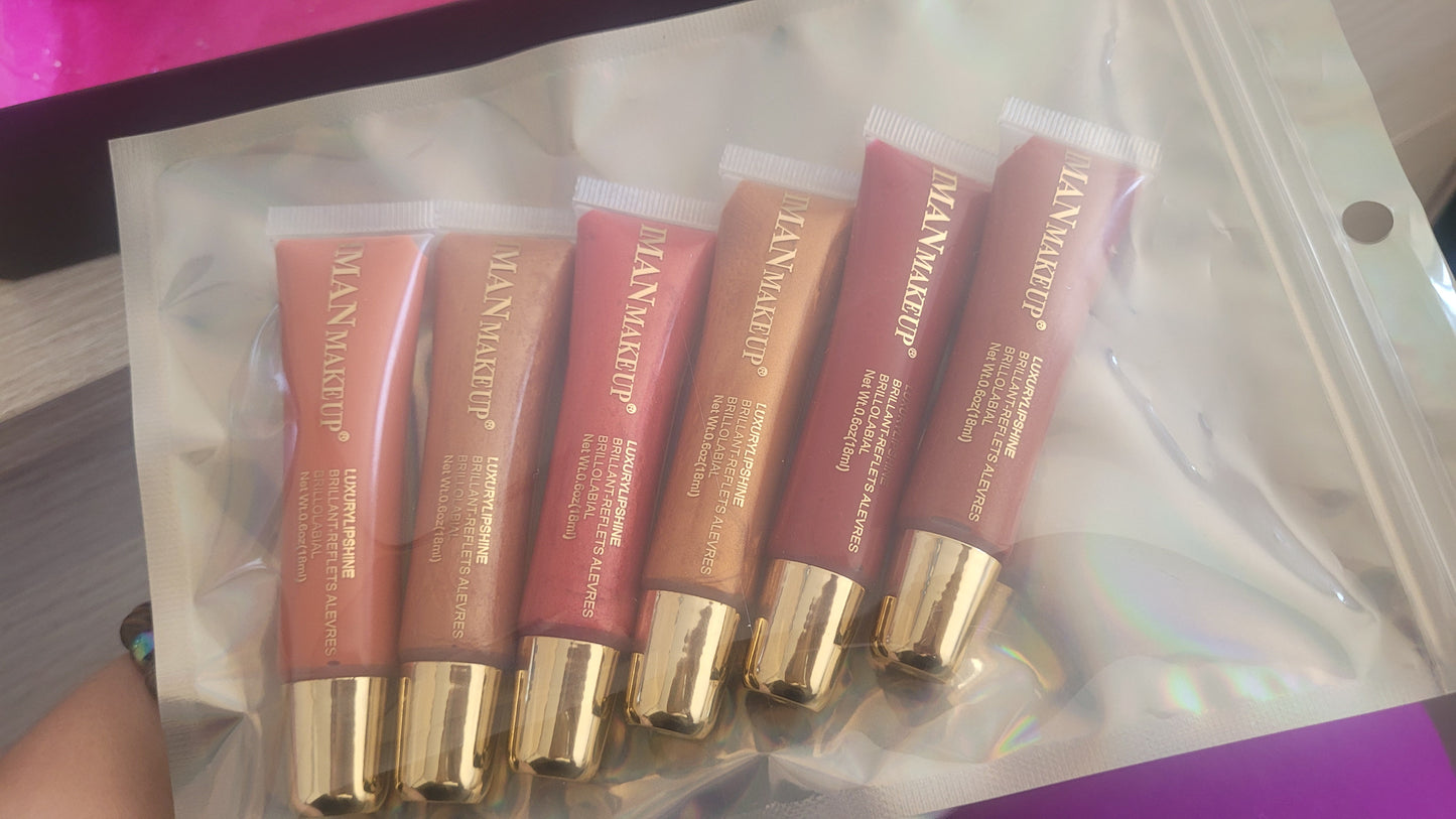 6 gloss à lèvres pailletés