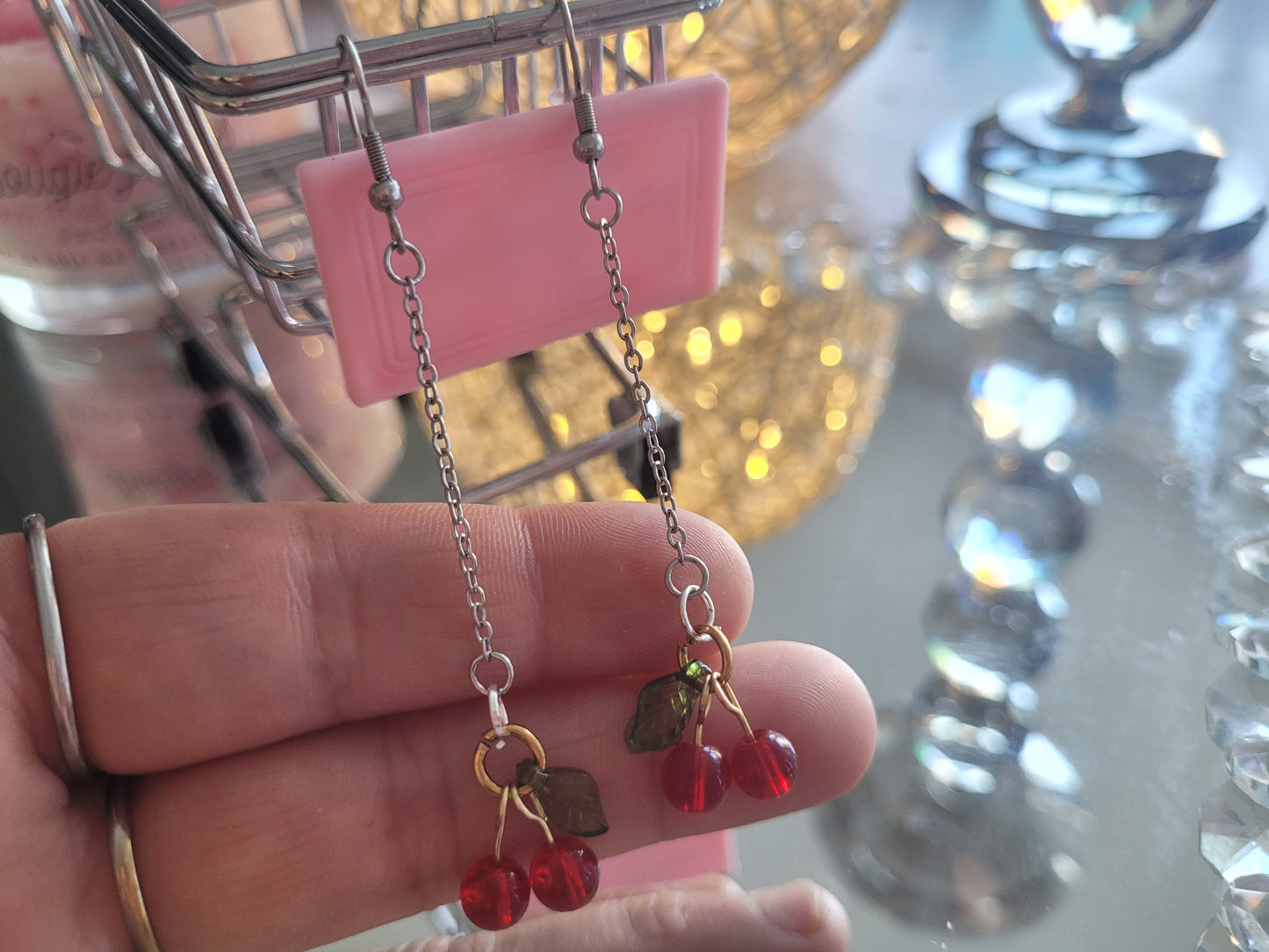 boucles pendante cerise