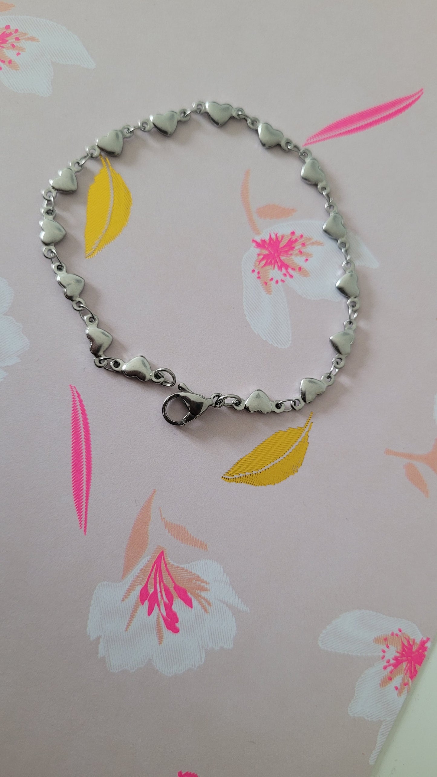 bracelet coeur argenté