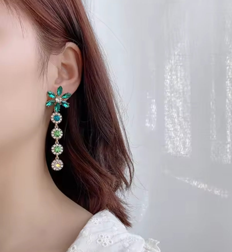 boucles Laura fleur verte