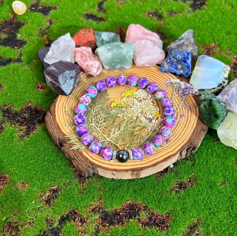 bracelet apaisant violet/rose🌹