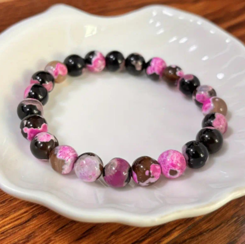 bracelet Agate de feu rose🔥