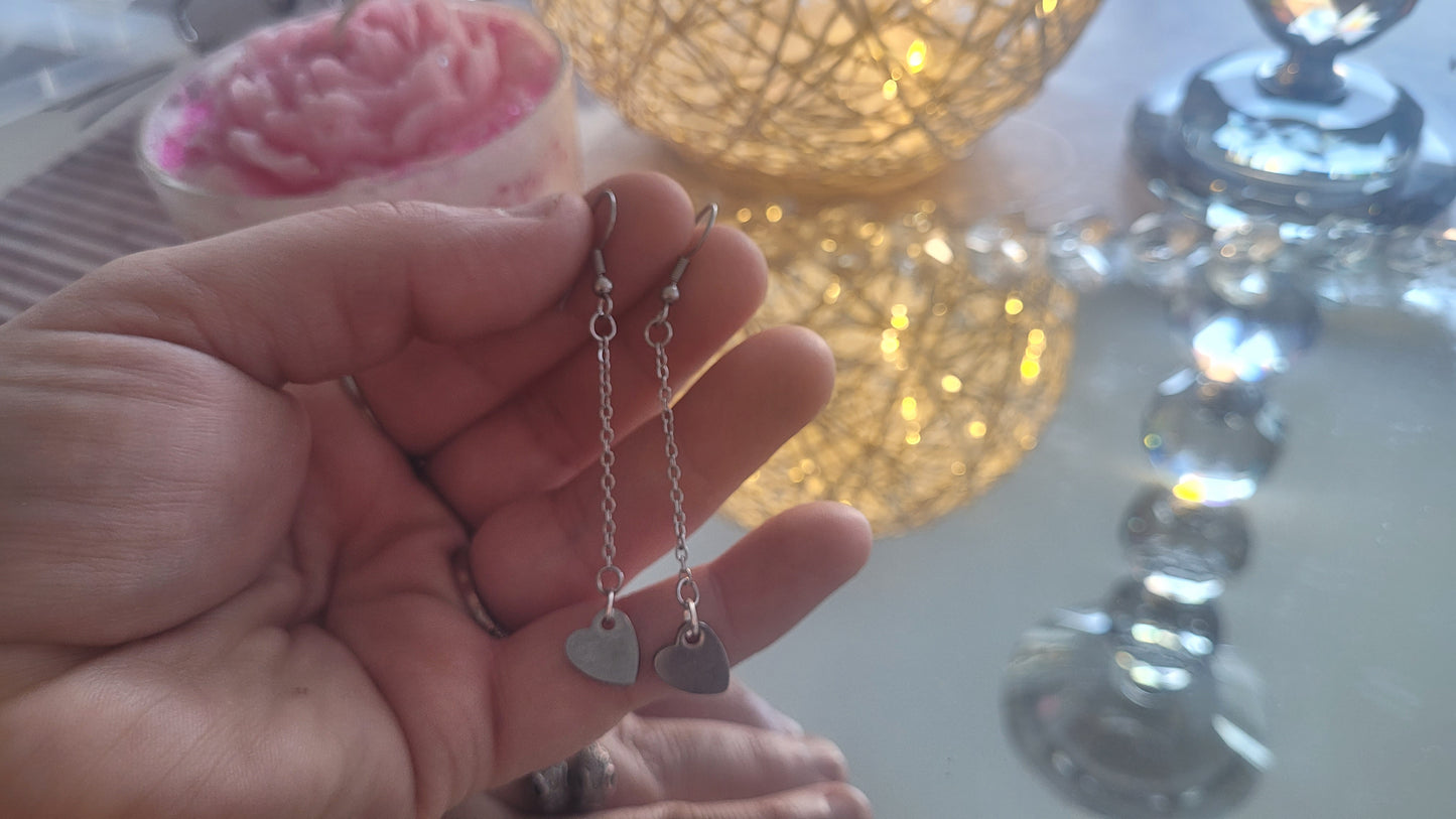 boucles pendante coeur argenté