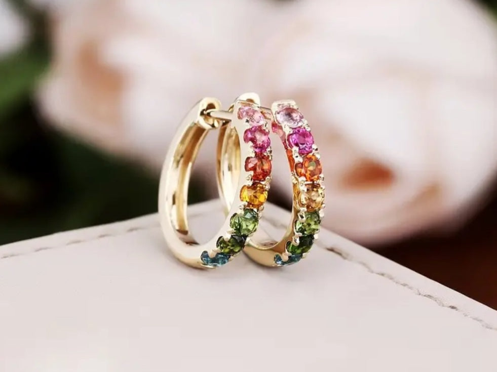 Boucles anneau doré colorés