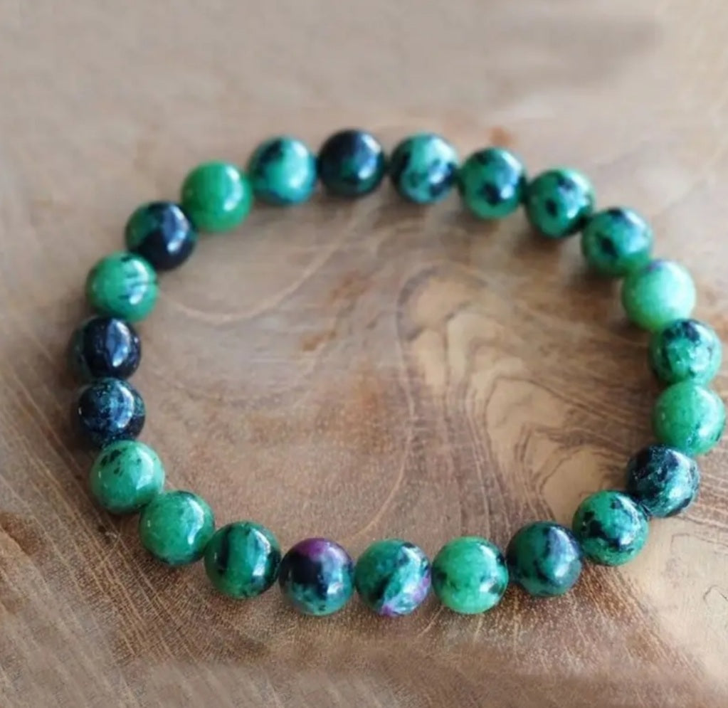 bracelet perles zoisite vert