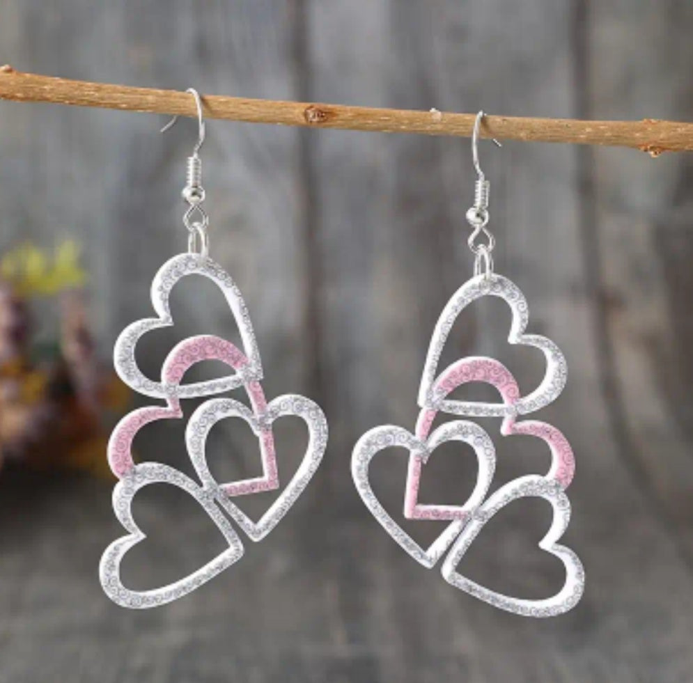 Boucles Naya coeur bleu/violet