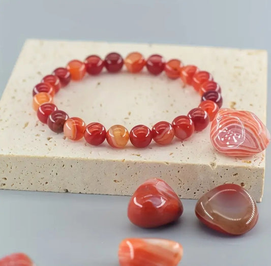 bracelet pierre d'Agate rouge