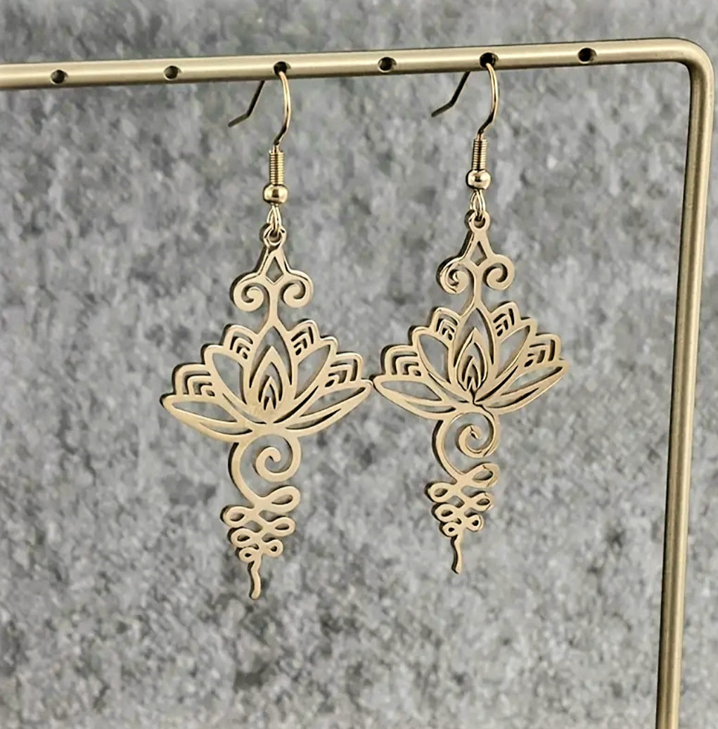 boucles fleur de lotus doré
