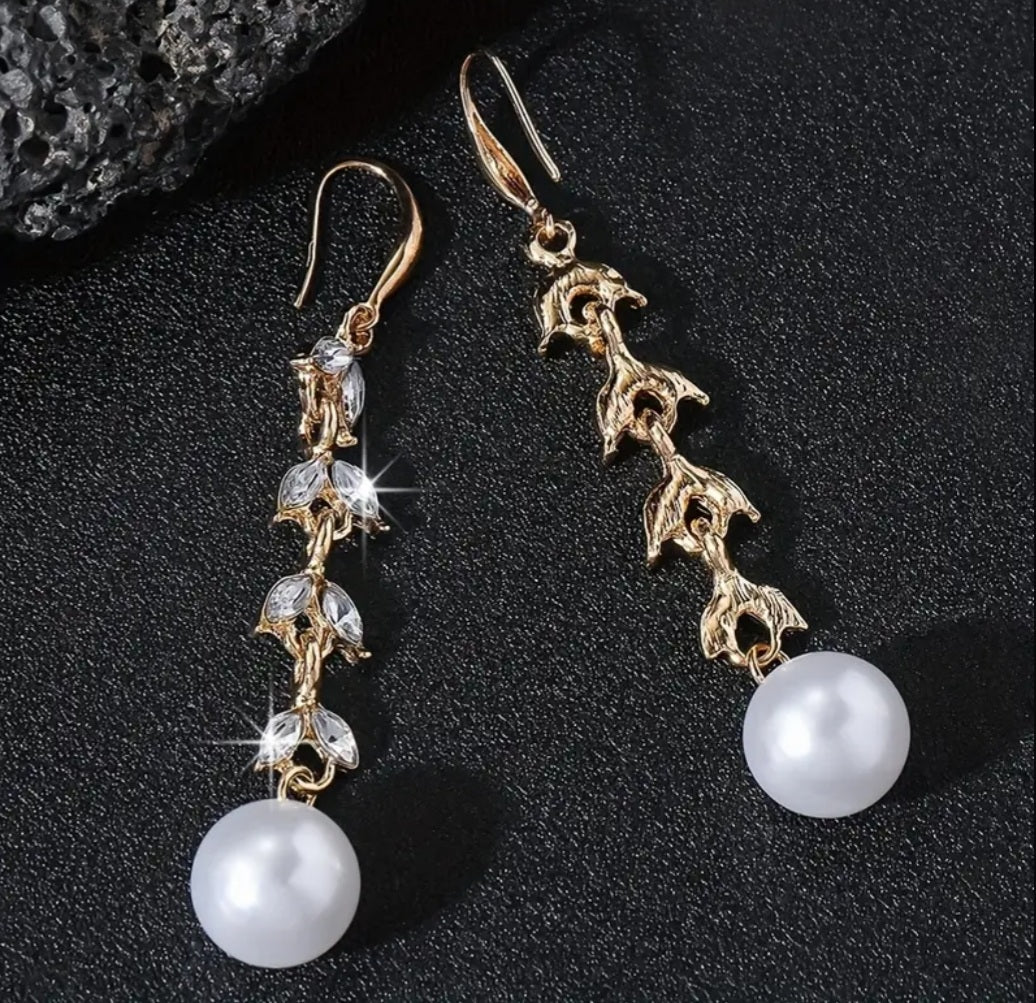 boucles Sabrina doré strass perle