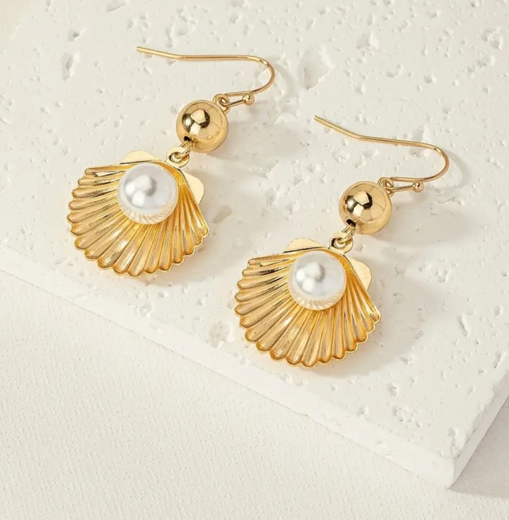 boucles coquillage perle