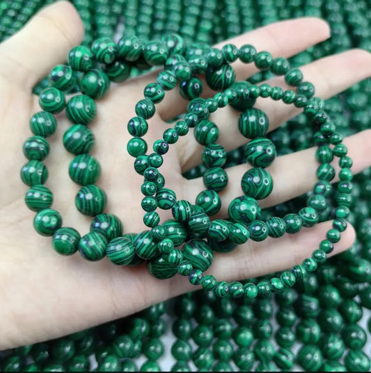 bracelet perles Malachite vert