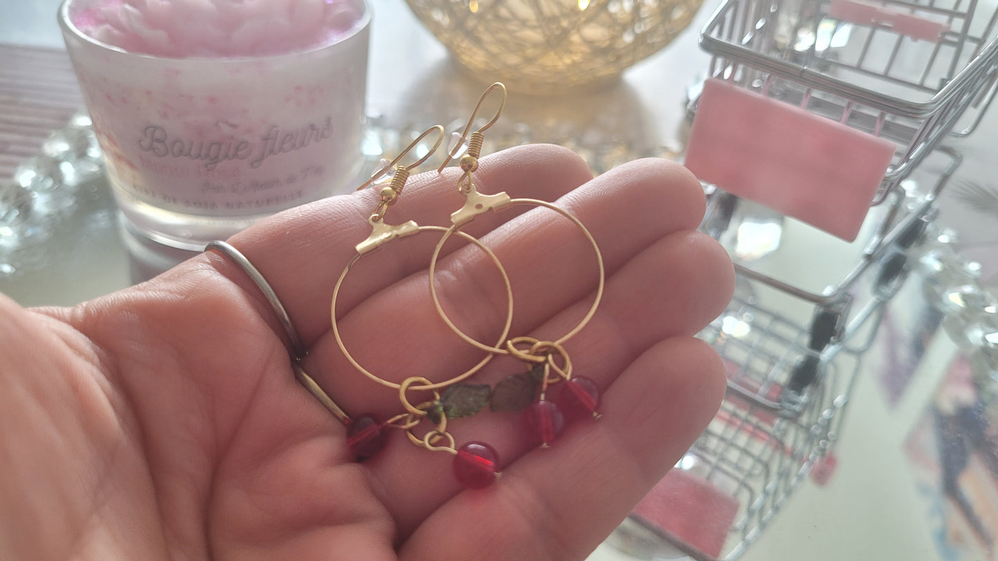 boucles créole cerise