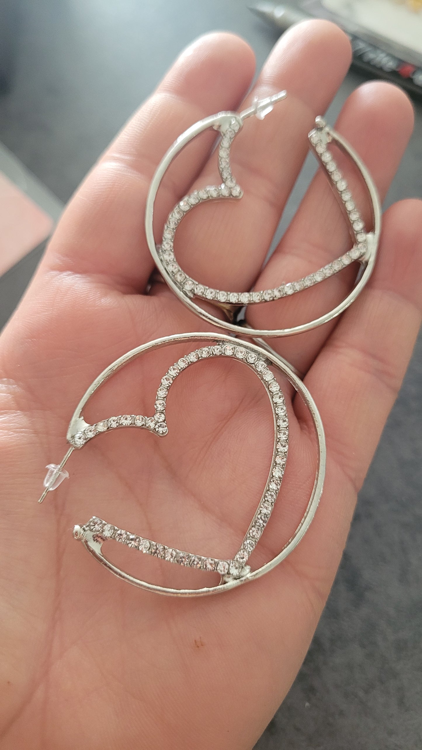 boucles Sabine créole coeur strass