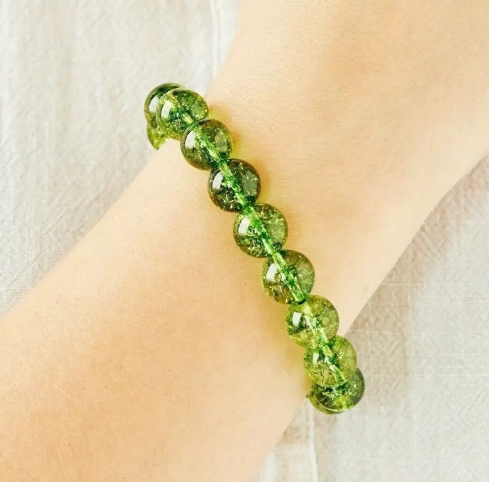 bracelet pierre de péridot vert