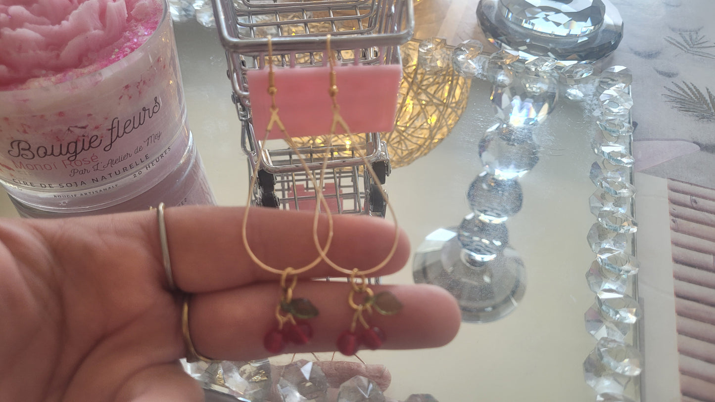 boucles créole cerise