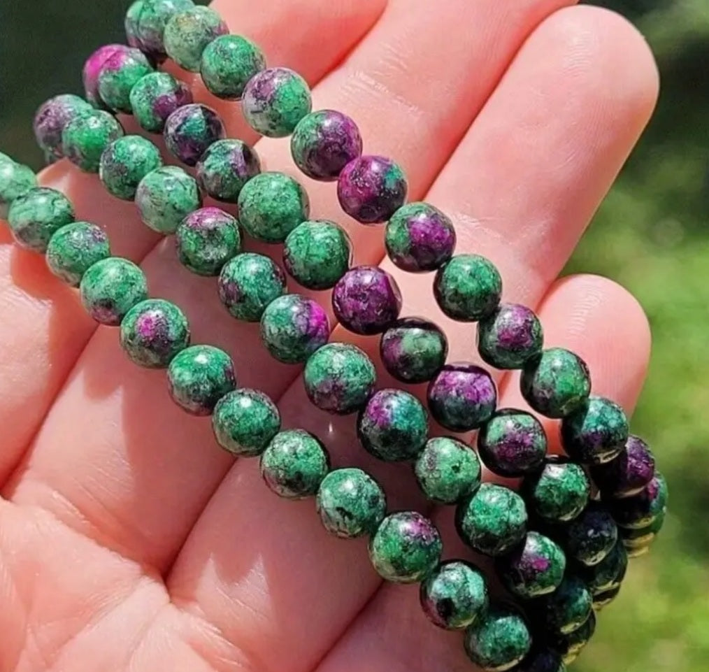 bracelet perles zoisite vert