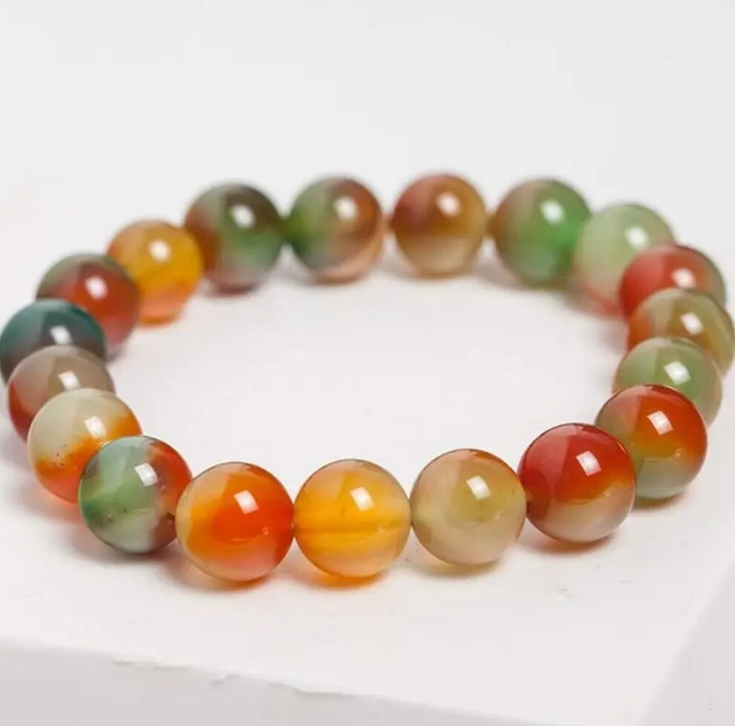 bracelet pierres Agate Paon