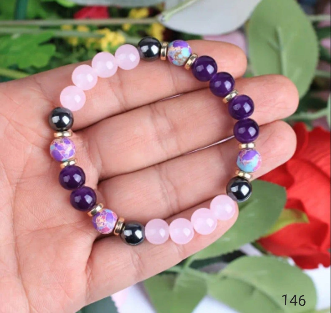 bracelet Améthyste Quartz rose🌸
