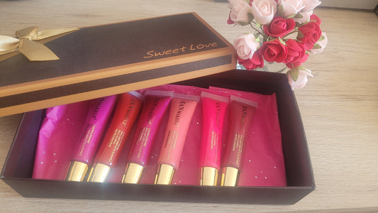 6 gloss à lèvres paillettés