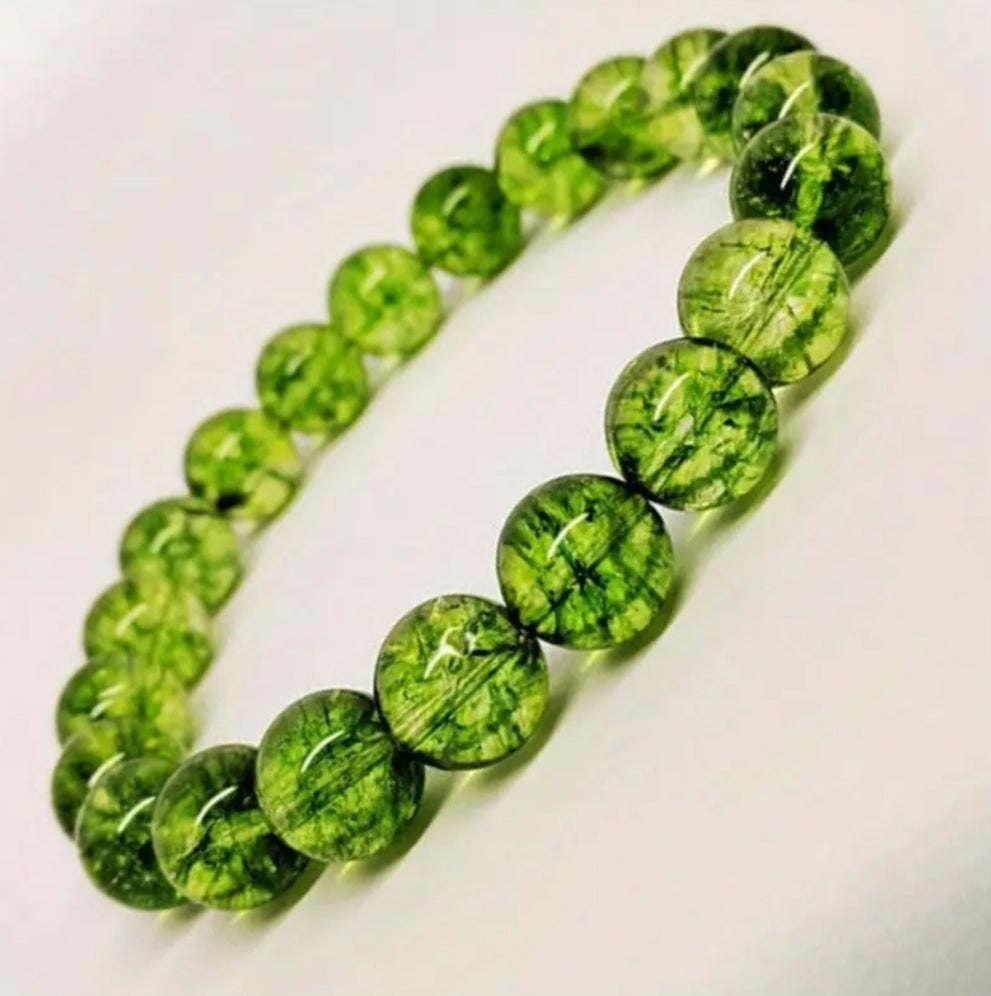 bracelet pierre de péridot vert