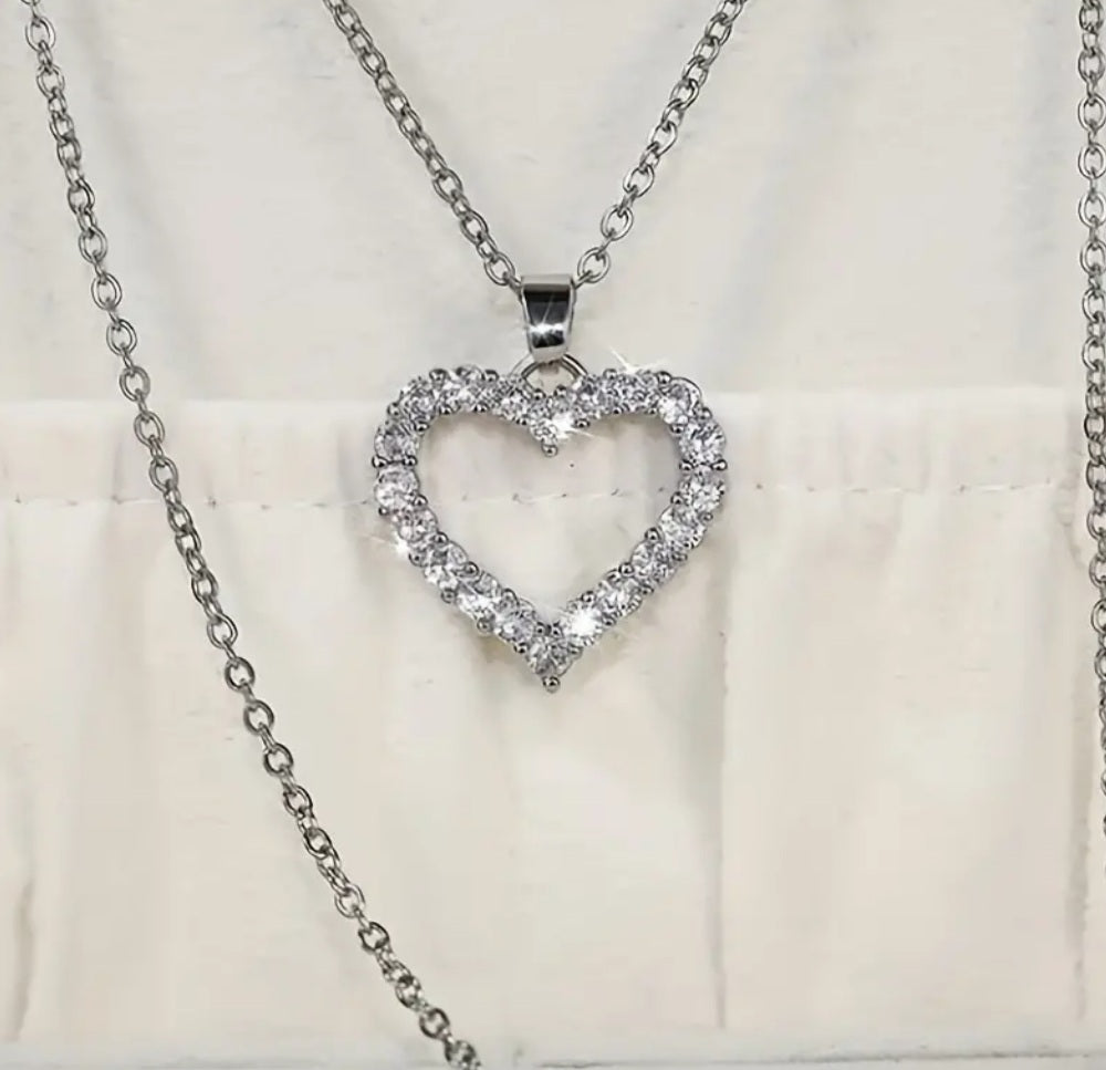 Collier Ophélie coeur strass