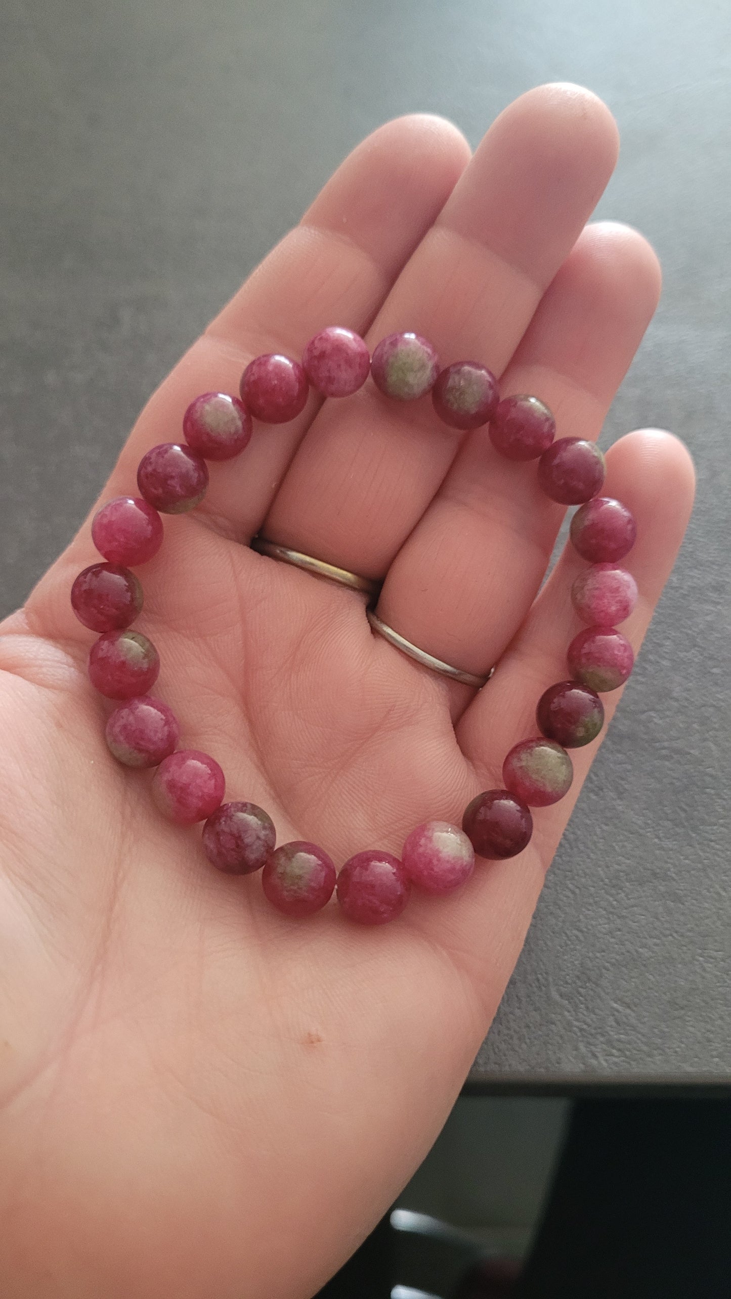 Bracelet pierre de fleur naturelle Violet