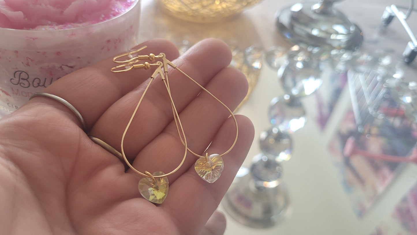 boucles créole coeur blanc