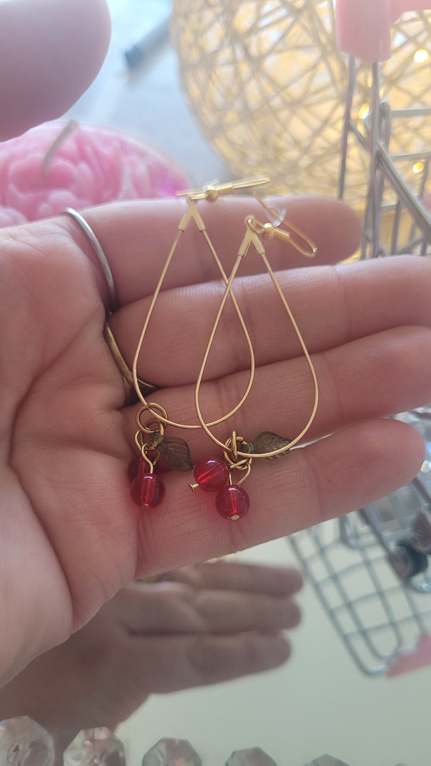 boucles créole cerise