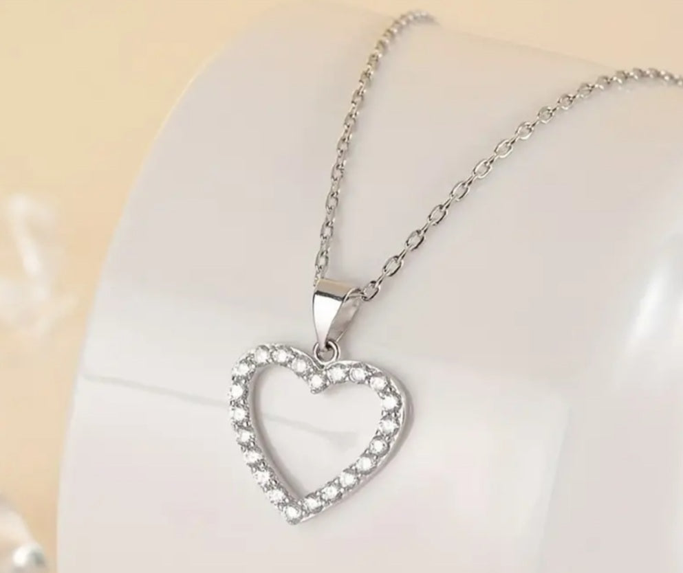 Collier Ophélie coeur strass