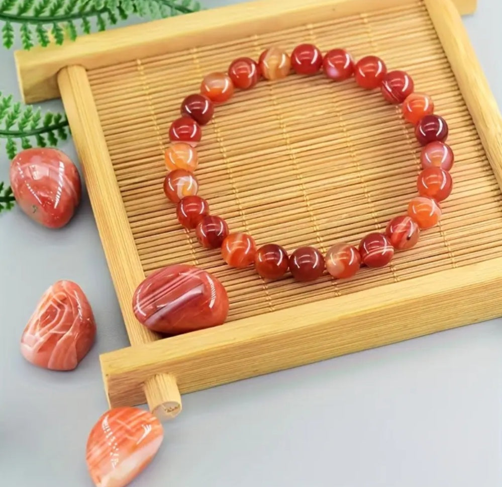 bracelet pierre d'Agate rouge