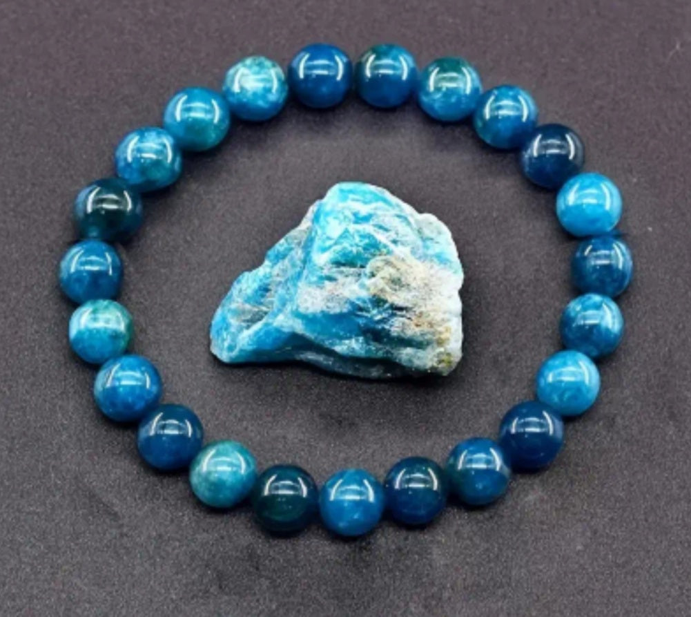 bracelet en Apatite bleu naturelle