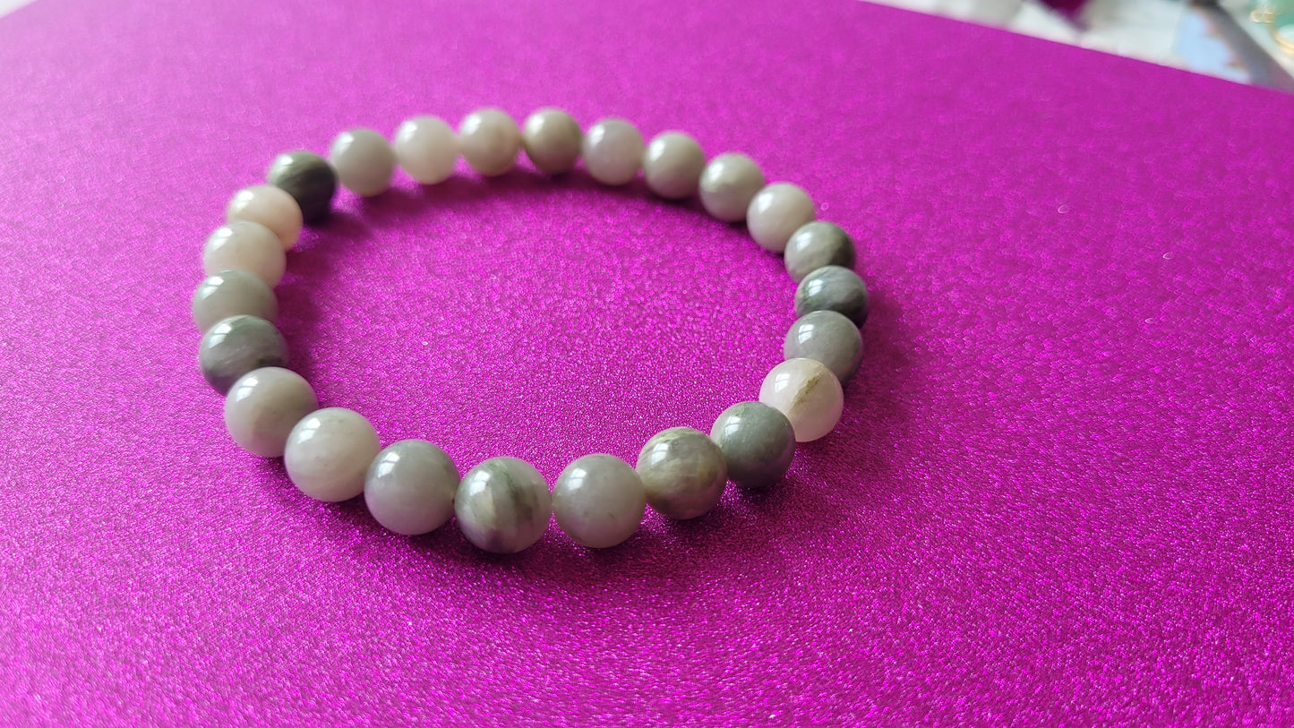 bracelet perles de serpentine verte naturelle