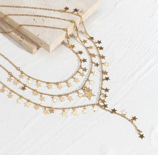 Collier Roxane triple étoile doré