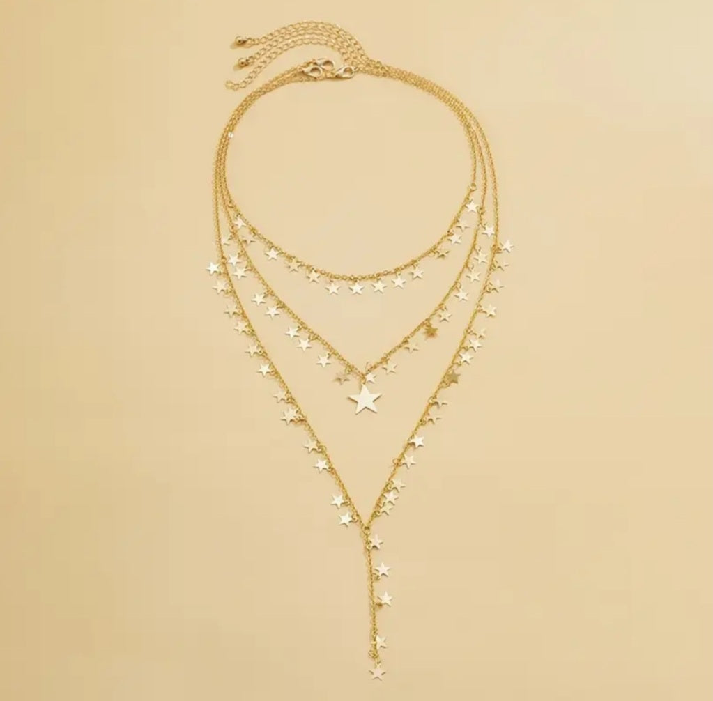 Collier Roxane triple étoile doré