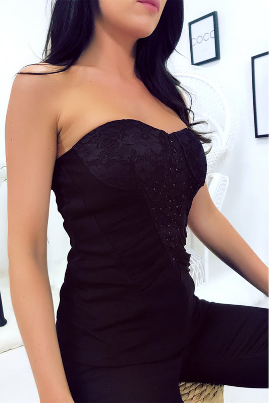💮Top bustier noir strass