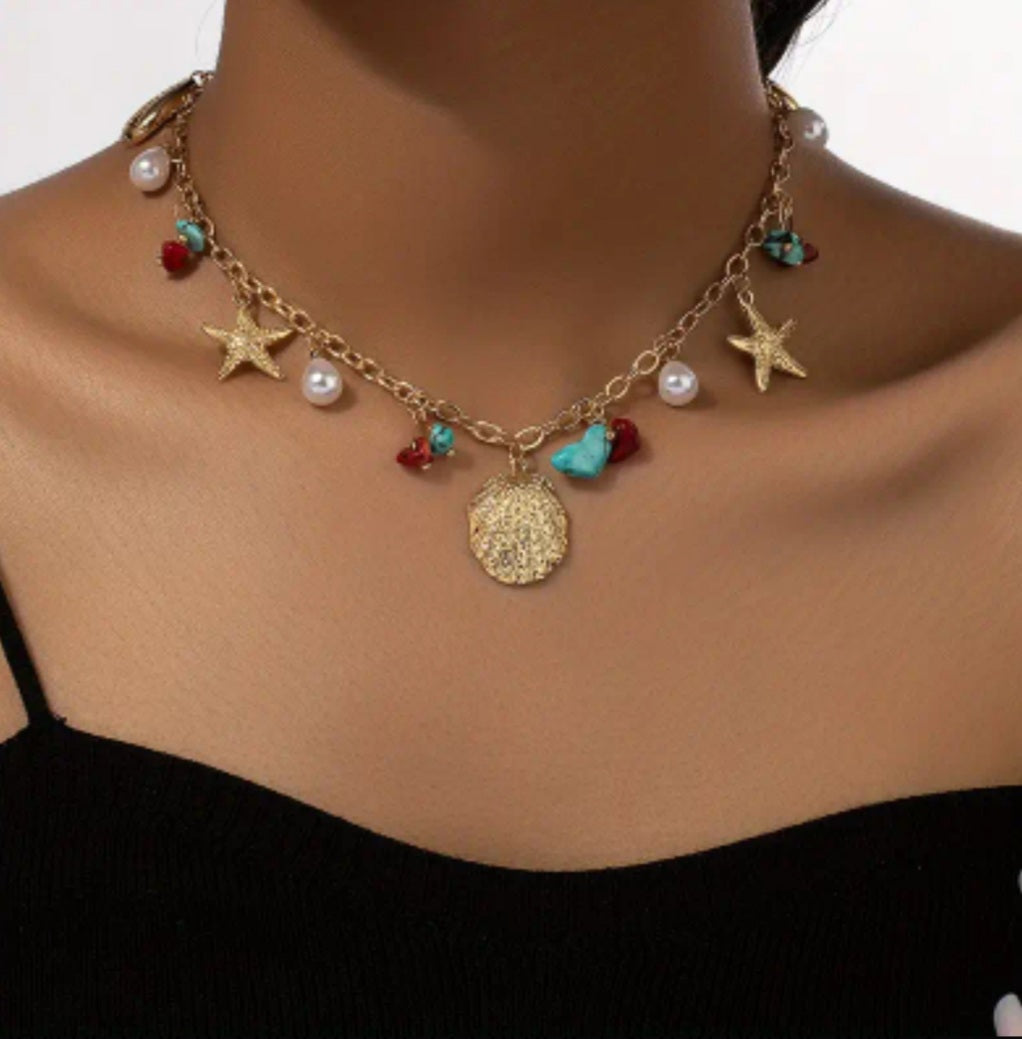 Collier Solène bohème avec coquillages