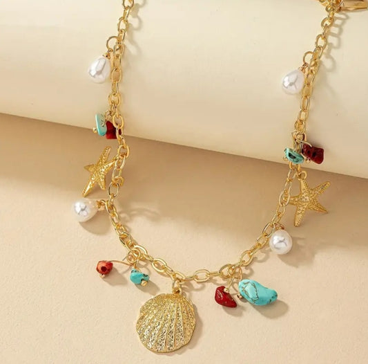 Collier Solène bohème avec coquillages