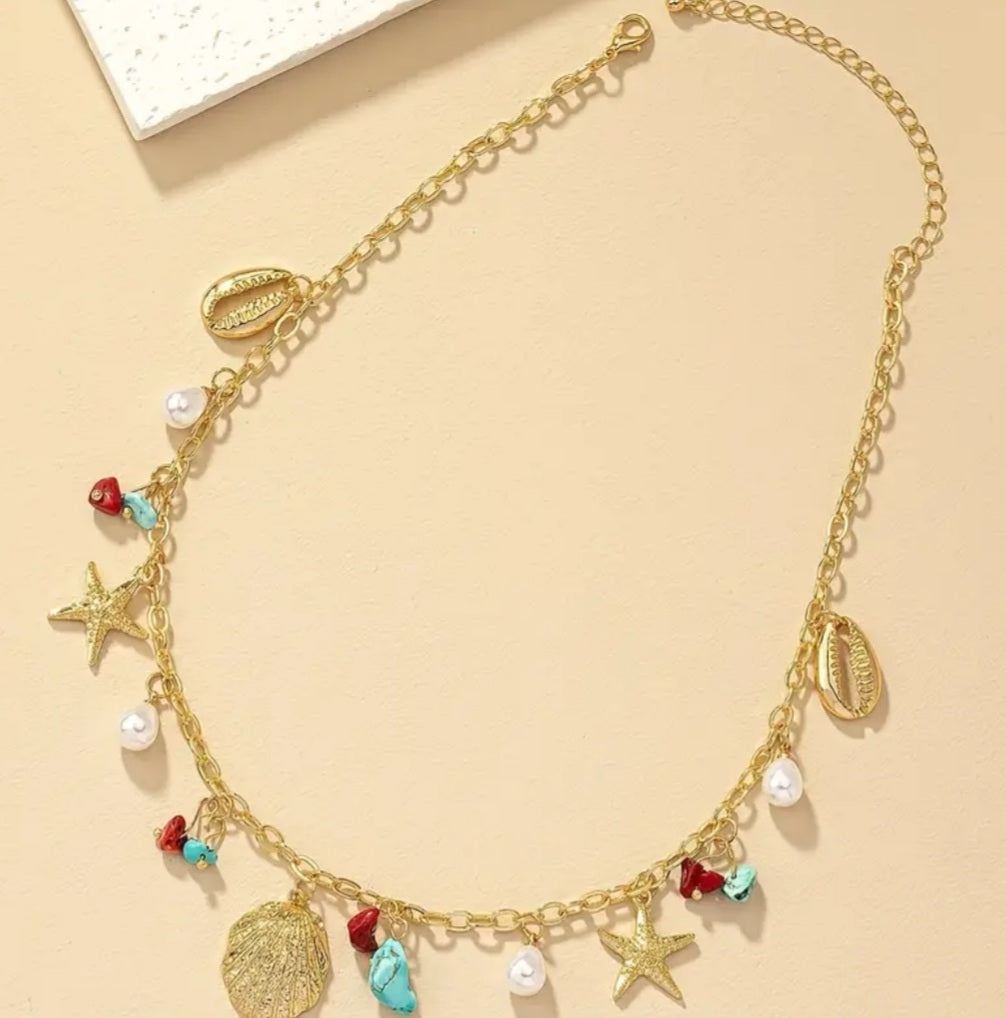 Collier Solène bohème avec coquillages